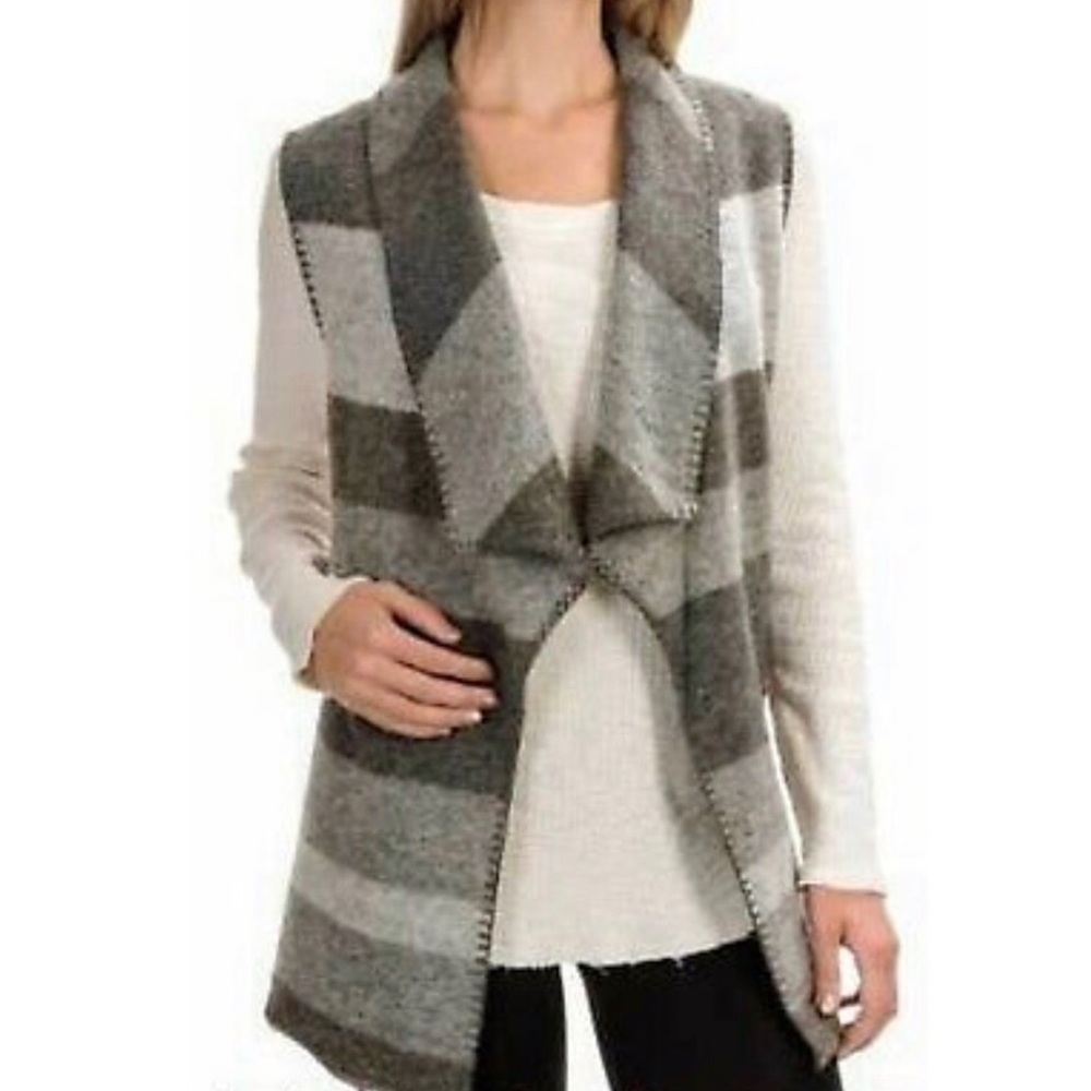 Max Studio | Wool Blend Striped Blanket Vest